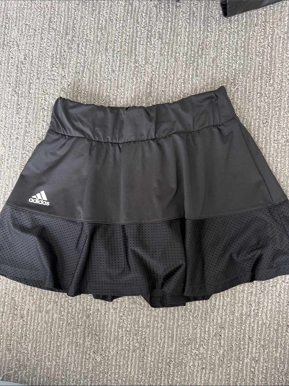 adidas Black Perforated Athletic Skirt with Built-In Shorts